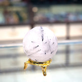 Tourmanilated quartz moon shape Sphere